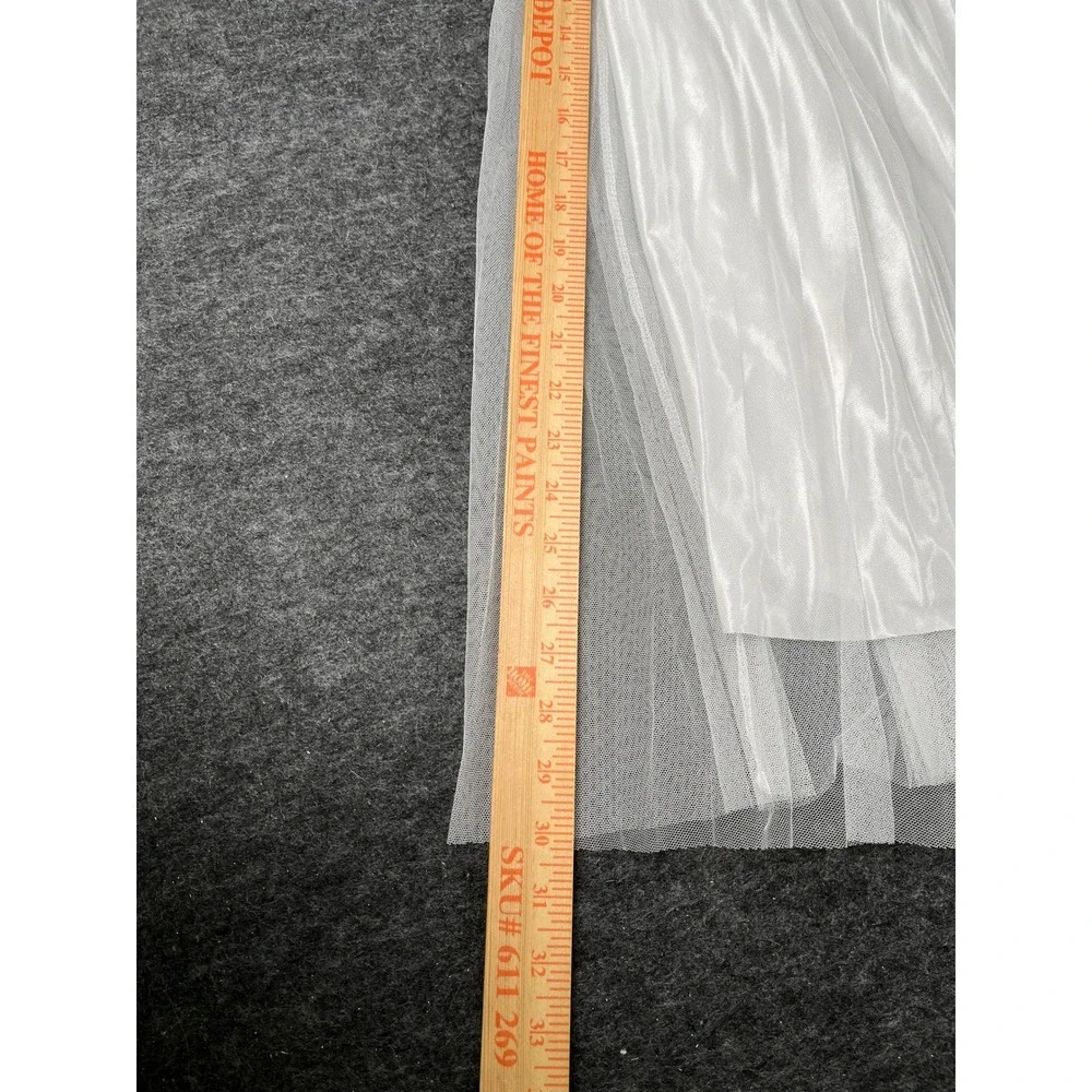 Jon & Anna Pleated Skirt Womens L White NEW Tulle Overlay Satin Midi A-Line